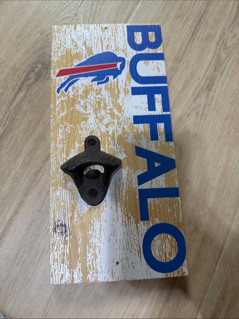 Buffalo Wall-Mounted Bottle Opener - Blue & Red NWOT